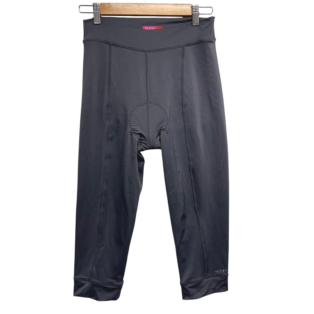 Terry Cycling Knickers Women L Gray Padded Capri Bike Pants